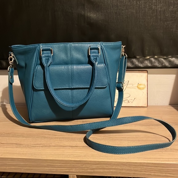 Thirty-one Teal Jewell bag with cross-body strap and Jewel 3-pocket attachment - Picture 2 of 12